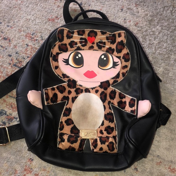 betsey johnson mini backpack macys Boarder Print Clear with Pouch Womens Clear Backpack in Dots Betsey johnson pink/black backpack -